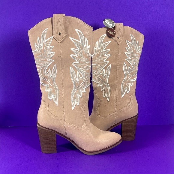 MIA Women's Powder Pink Taley Mid-Calf Western Boots Shoe Size 7 - Picture 6 of 9